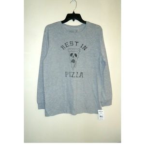 NWT Grey Rest In Pizza Long Sleeve Tee